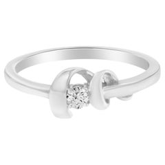 10K Weißgold 1/10 Cttw Diamant Versprechen Ring