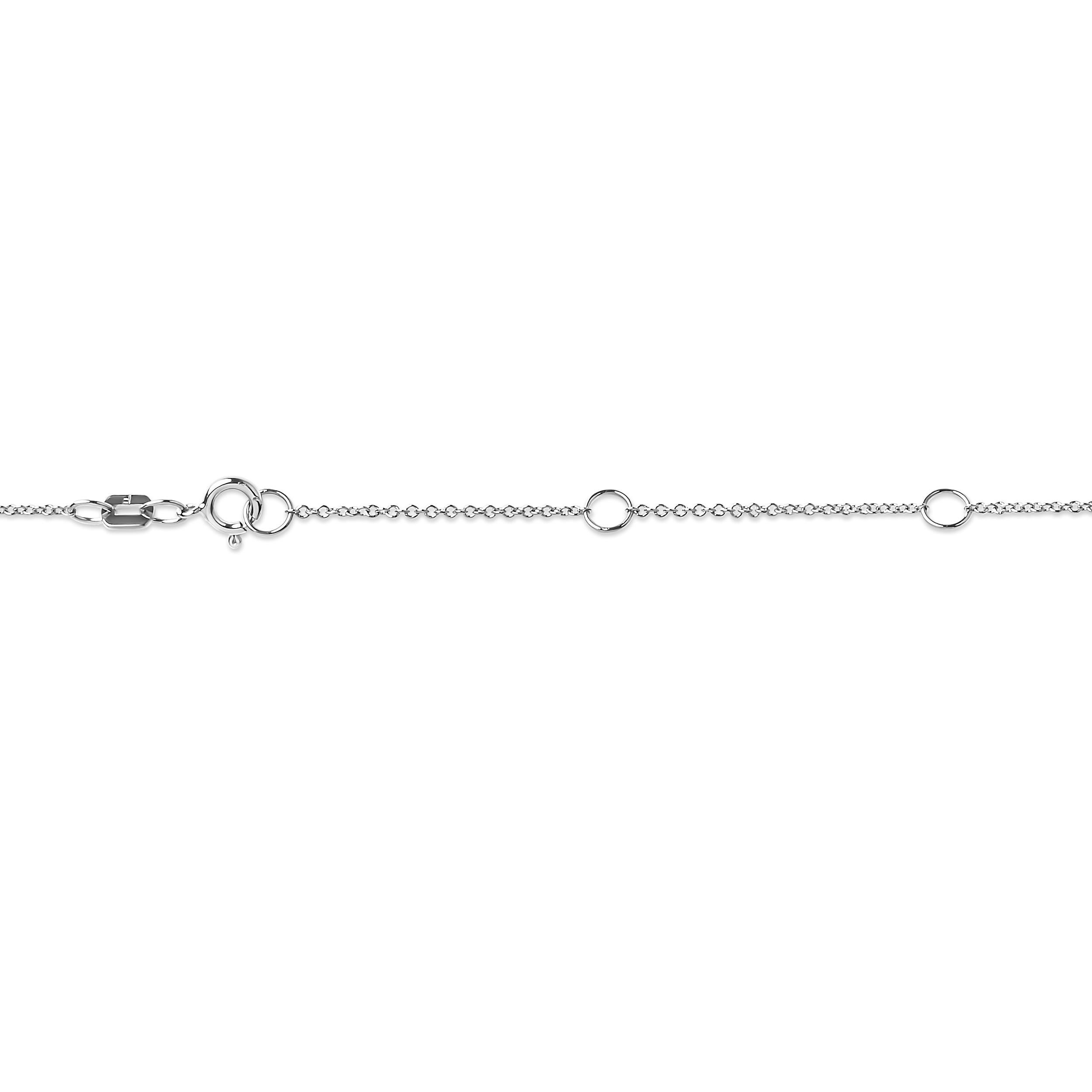 Collier pendentif solitaire moderne serti clos en or blanc 10 carats et diamants 1/2 carat Neuf - En vente à New York, NY
