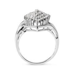 10K White Gold 1/2 Carat Diamond Pear Shaped Cluster Ring