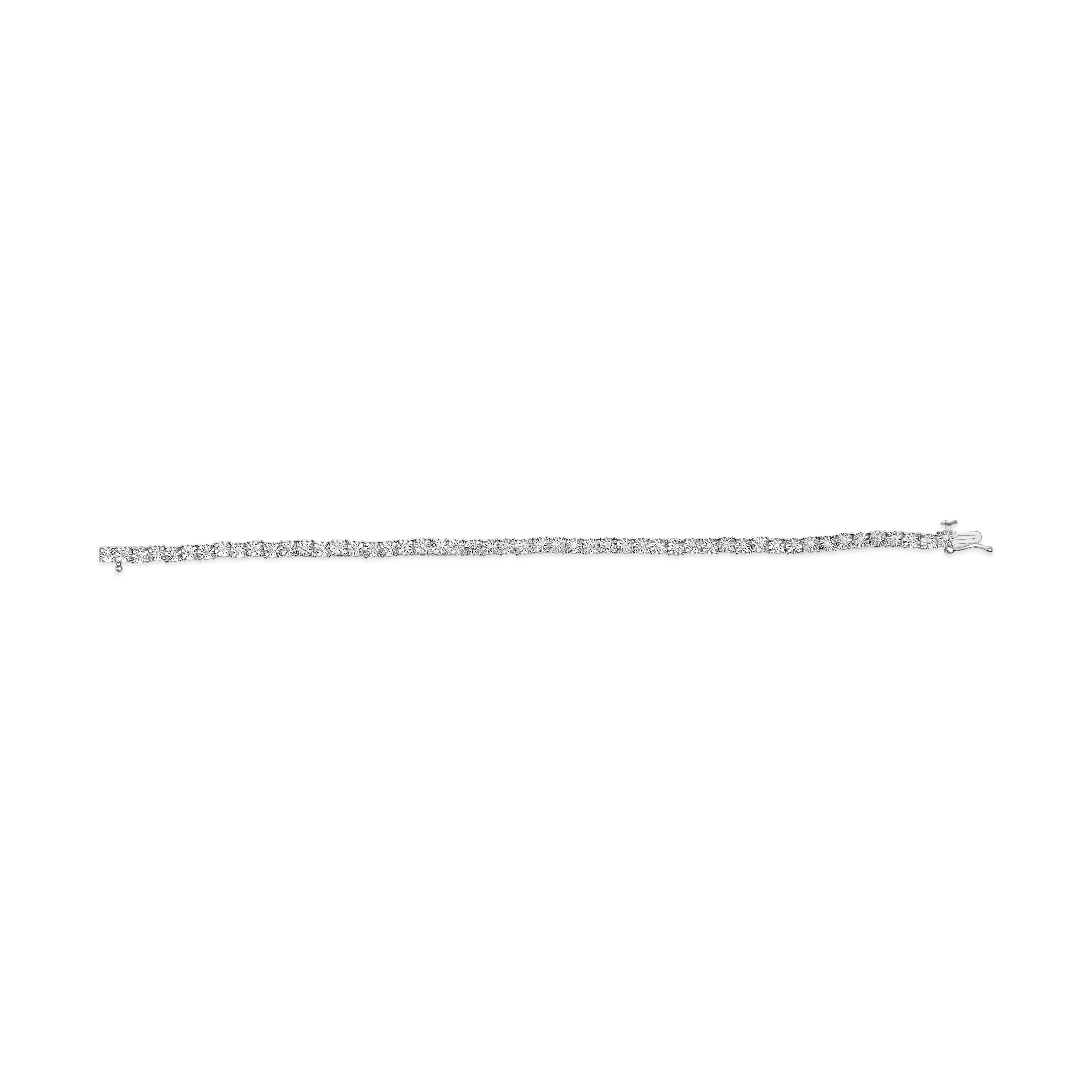 Moderne Bracelet tennis en or blanc 10 carats serti de diamants véritables 1/2 carat en vente