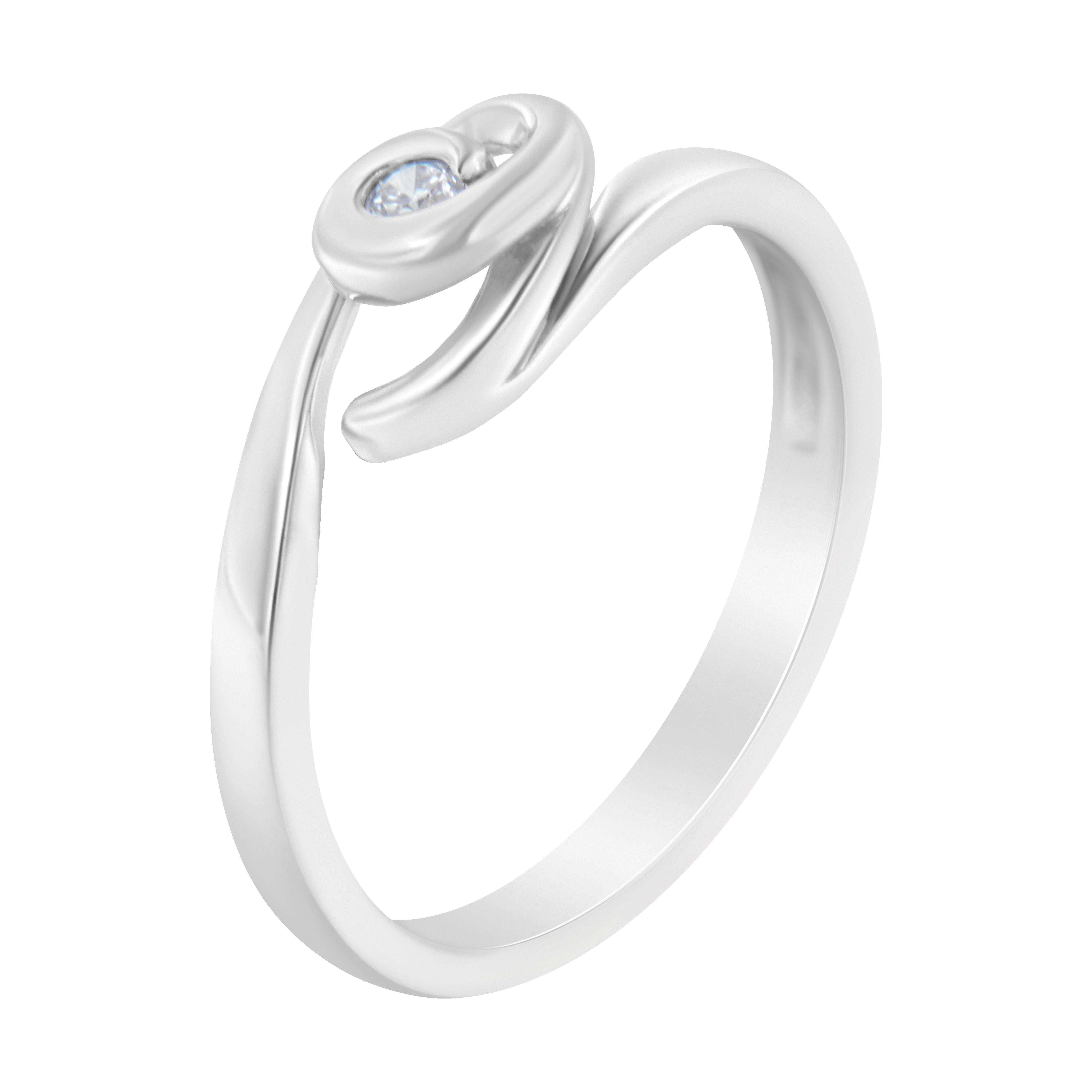 For Sale:  10K White Gold 1/20 Carat Diamond Promise Ring 4
