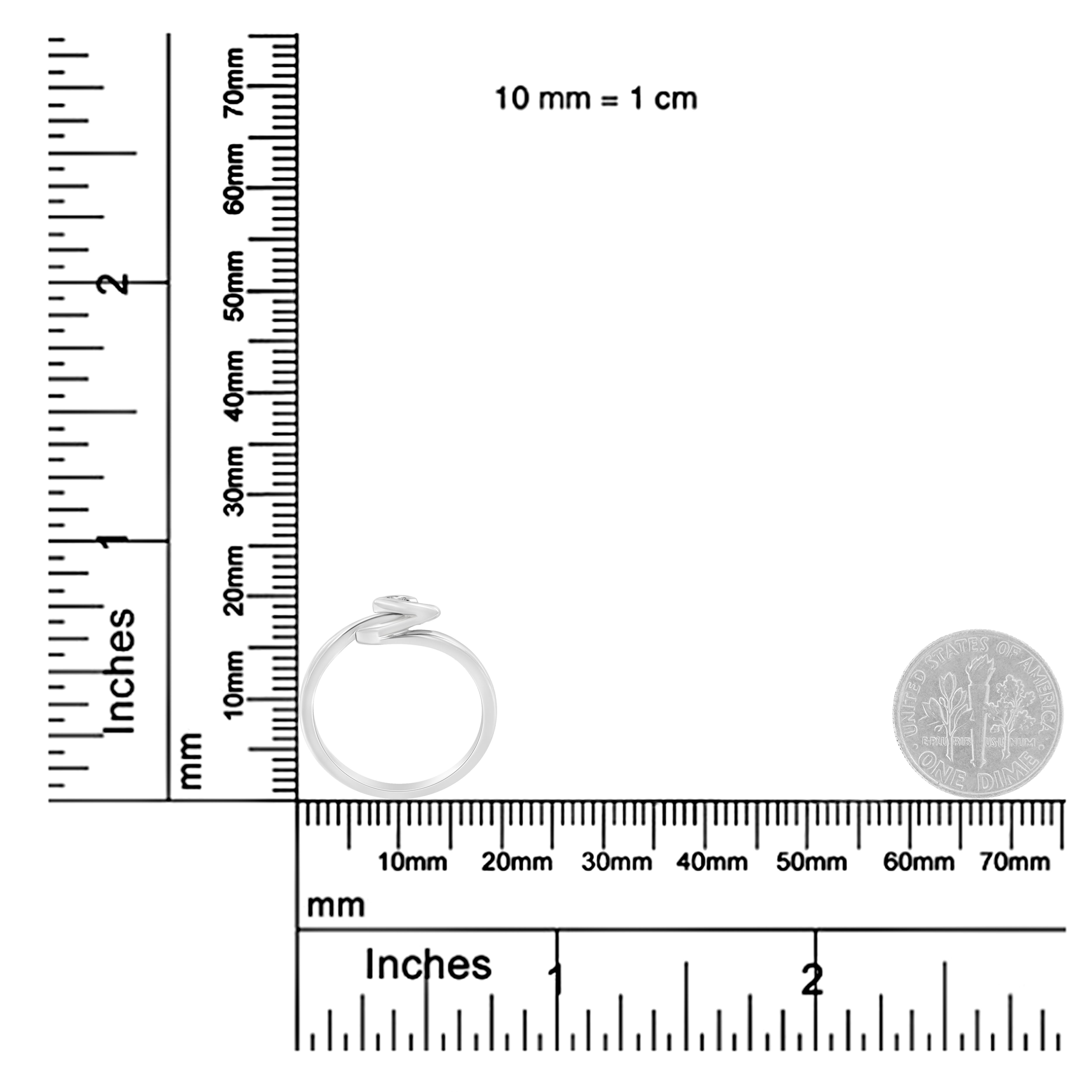 For Sale:  10K White Gold 1/20 Carat Diamond Promise Ring 7