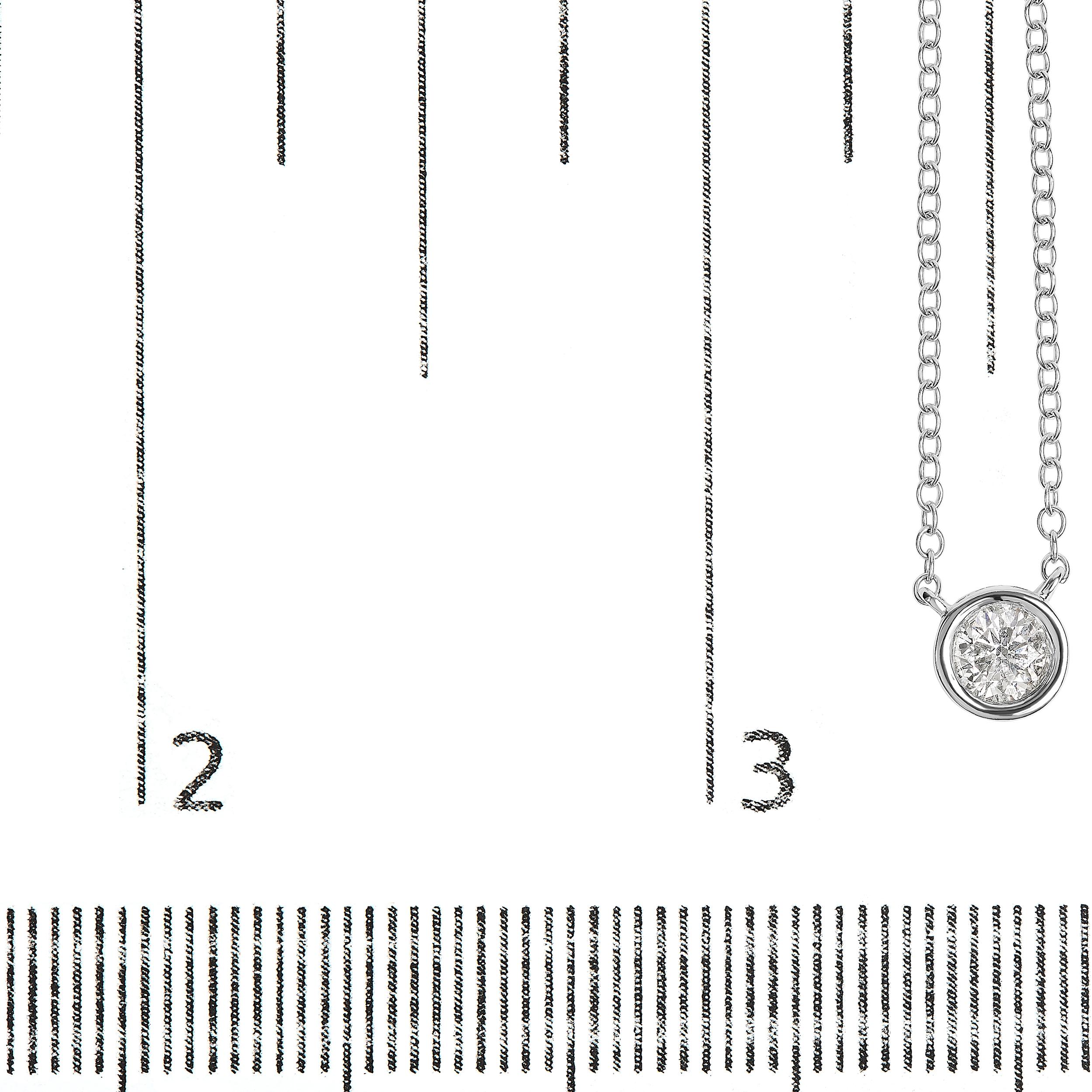10K White Gold 1/3 Carat Brilliant-Cut Diamond Modern Solitaire Pendant Necklace In New Condition For Sale In New York, NY