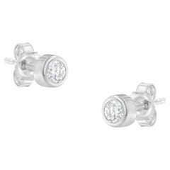 10K White Gold 1/5 Carat Round-Cut Near Colorless Diamond Stud Earrings