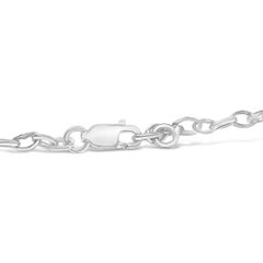 10k White Gold 1/6 Cttw Diamond "Love" Charm Cable Chain Bracelet