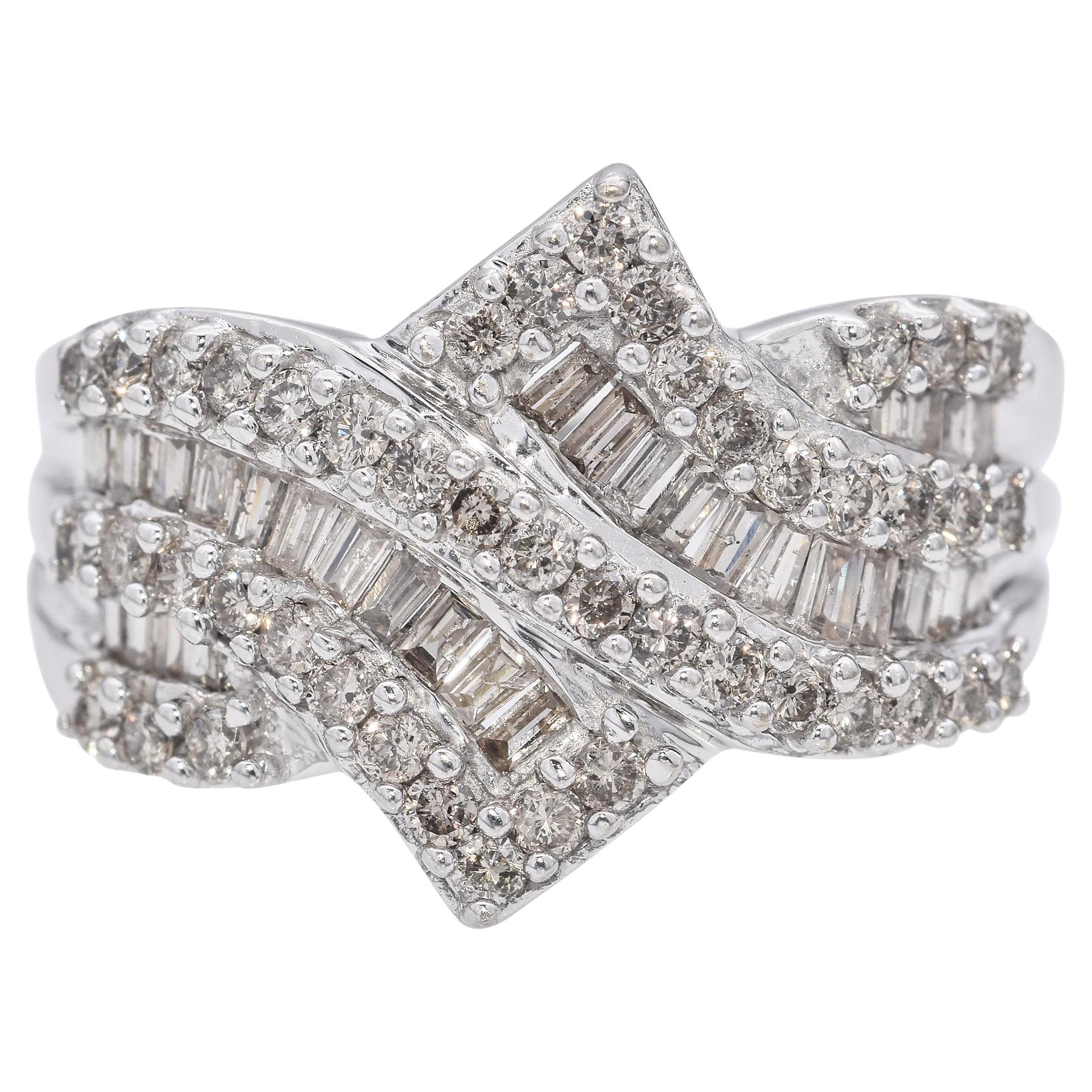 10K White Gold 1 Carat Total Diamond Ring