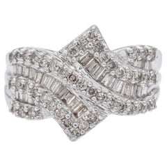 10K White Gold 1 Carat Total Diamond Ring