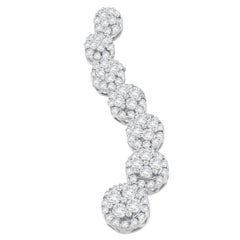 Collana con ciondolo a forma di cerchio con diamante taglio rotondo da 1 cttw in oro bianco 10k