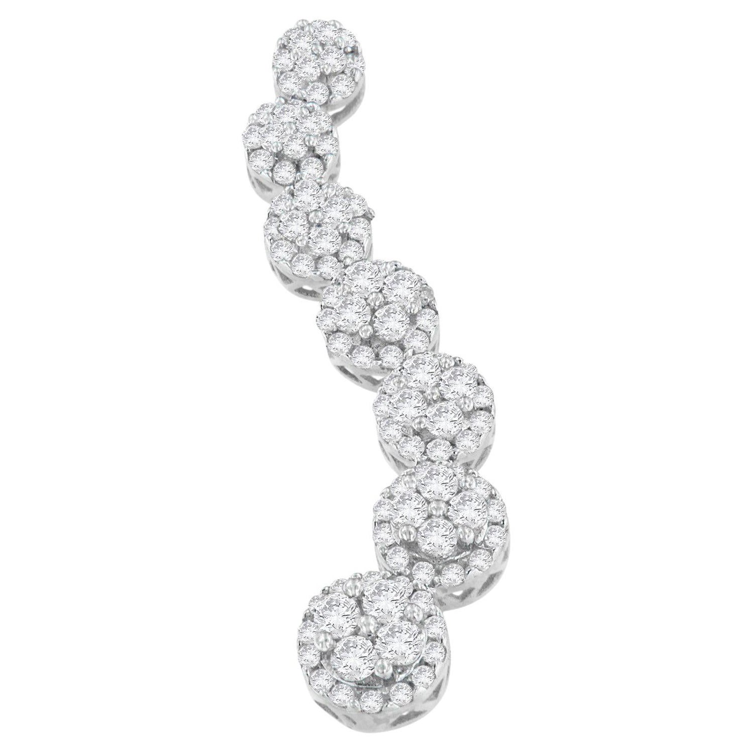 Collier pendentif Journey Circle en or blanc 10 carats avec diamants taille ronde de 1,0 carat