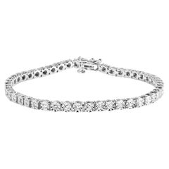 10K White Gold 1.0 Carat Round-Cut Diamond Miracle Plate Tennis 7" Bracelet