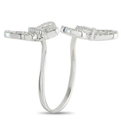 10K White Gold 1.20ct Diamond Butterfly Bypass Ring MF16-050526