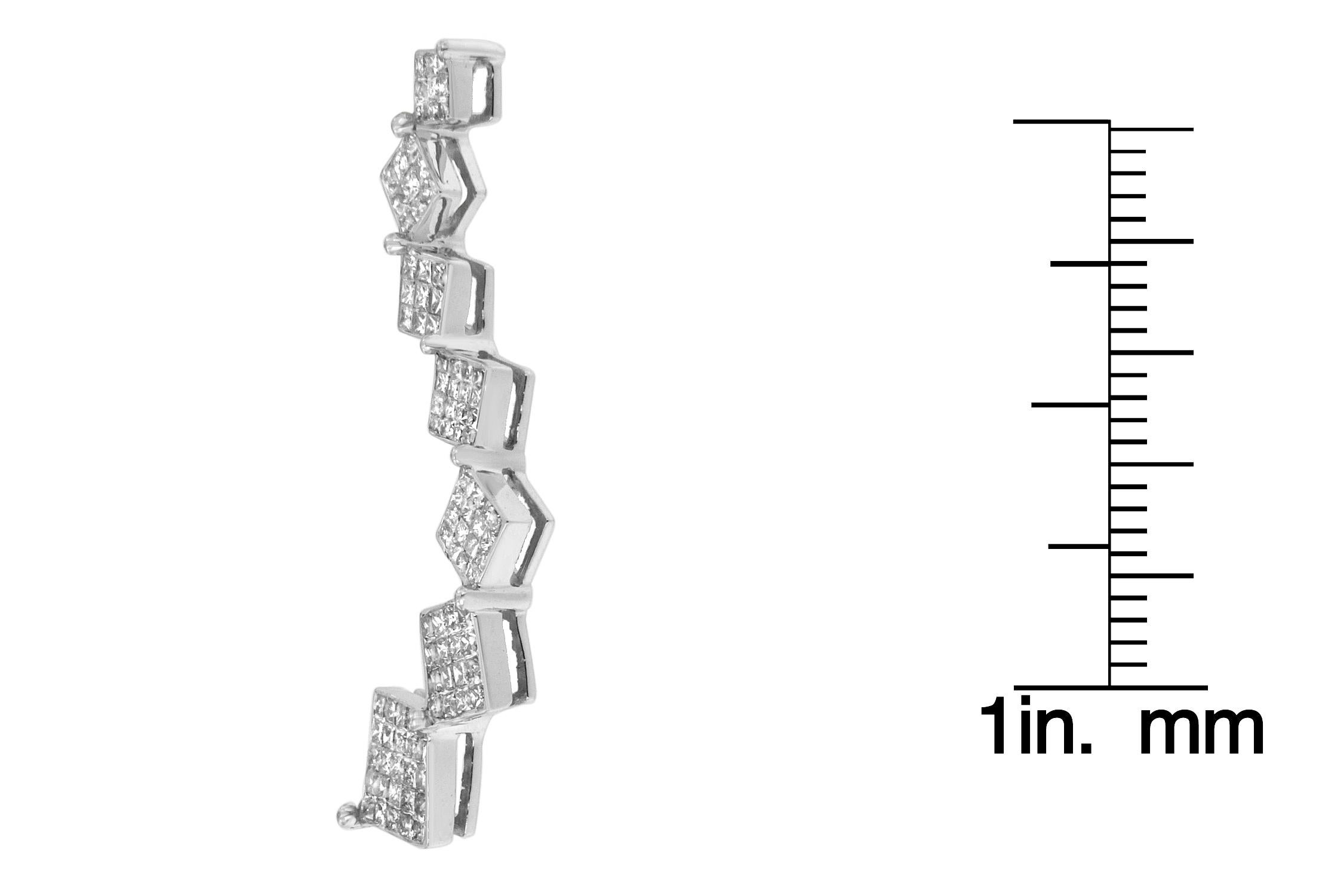 Collana con ciondolo a forma di serpente in oro bianco 10k con 1ct TDW di diamanti 