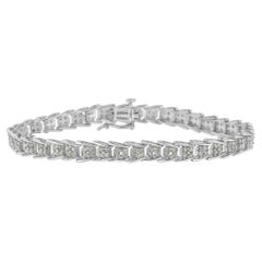 10K White Gold 2 Carat Diamond Fan-Shaped Link Tennis Bracelet