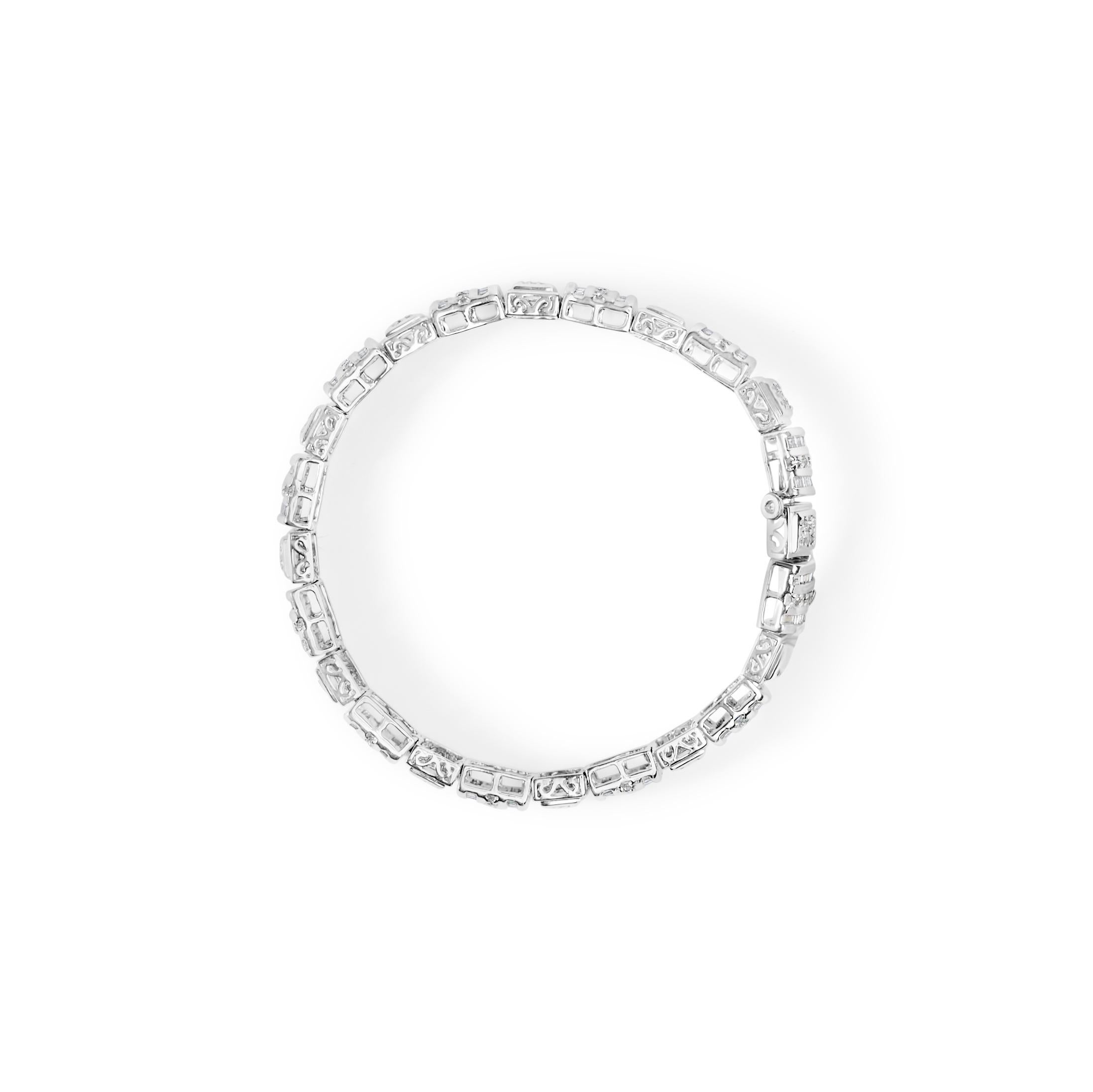 Brilliant Cut 10K White Gold 2.0 Carat Diamond Link Bracelet For Sale