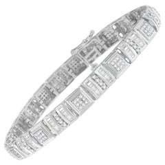 10K Weißgold 2,0 Karat Diamant-Gliederarmband