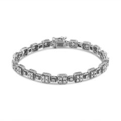 10K White Gold 2.0 Cttw Diamond Square Link Bracelet