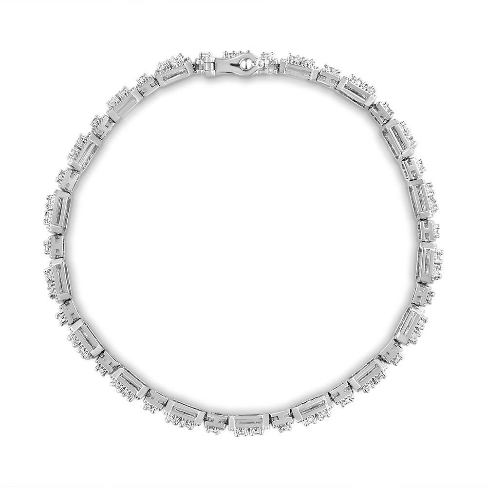 10K Weißgold 2.0 Cttw Diamond Square Link Armband im Zustand „Neu“ im Angebot in New York, NY