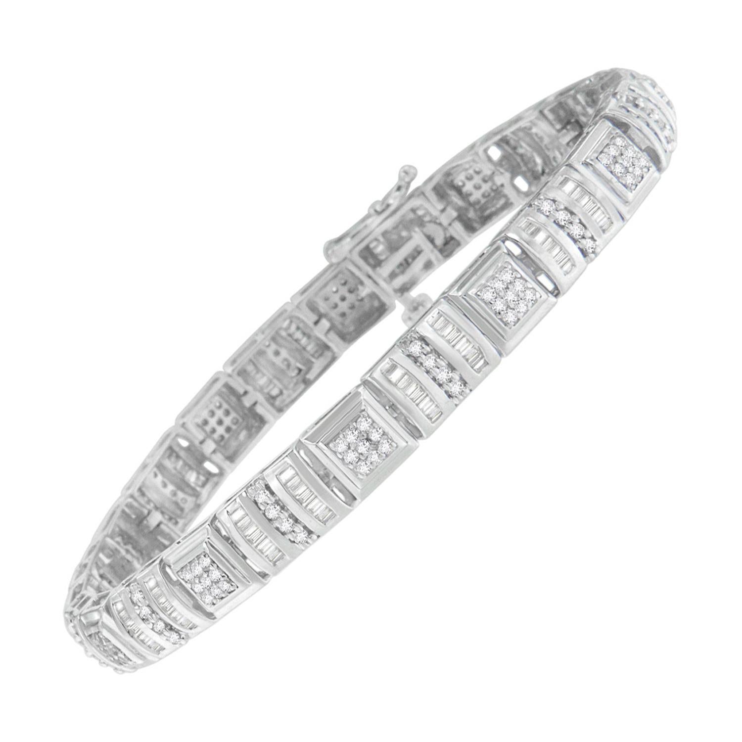 10K White Gold 2ct TDW Diamond Link Bracelet 'H-I, I2-I3'