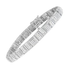 Bracciale a maglie in oro bianco 10K con 2ct TDW di diamanti "H. H. I, I2-I3".