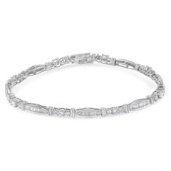 10K White Gold 3.0 Carat Geometric Pattern Diamond Tennis Bracelet