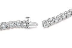 10K White Gold 3.00 Cttw Miracle Set Diamond Bezel Link Style Tennis Bracelet