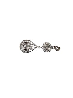 10K White Gold and Diamond Filigree Pendant #25136