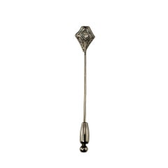 10K White Gold and Diamond Stick Pin #16374