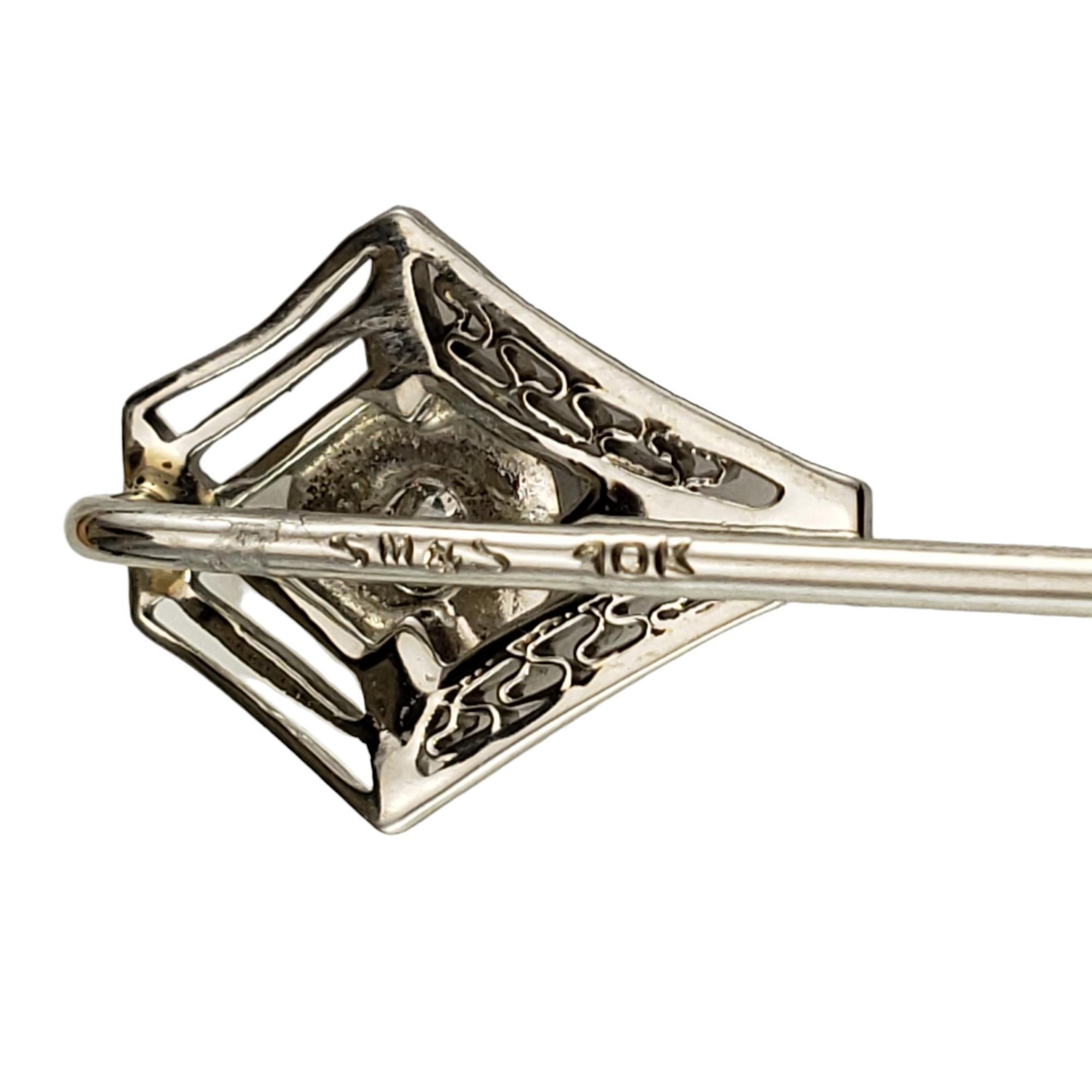 Women's 10K White Gold and Diamond Stick Pin #16374 For Sale