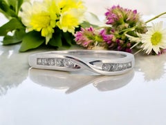 Sabine  10K White Gold Bezel Set Diamond Band  .18 CTW Natural Diamonds