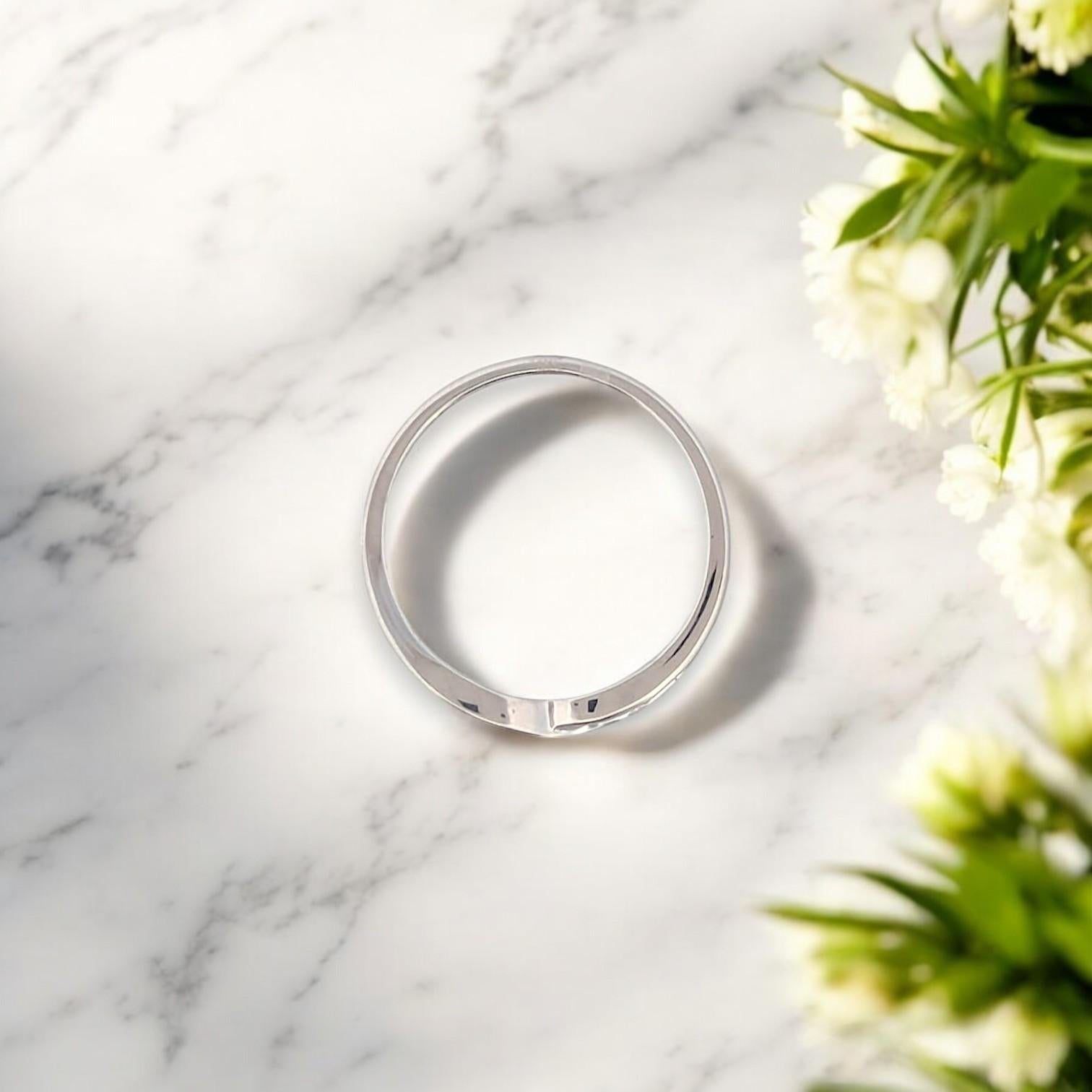Bead Sabine  10K White Gold Bezel Set Diamond Band  .18 CTW Natural Diamonds For Sale