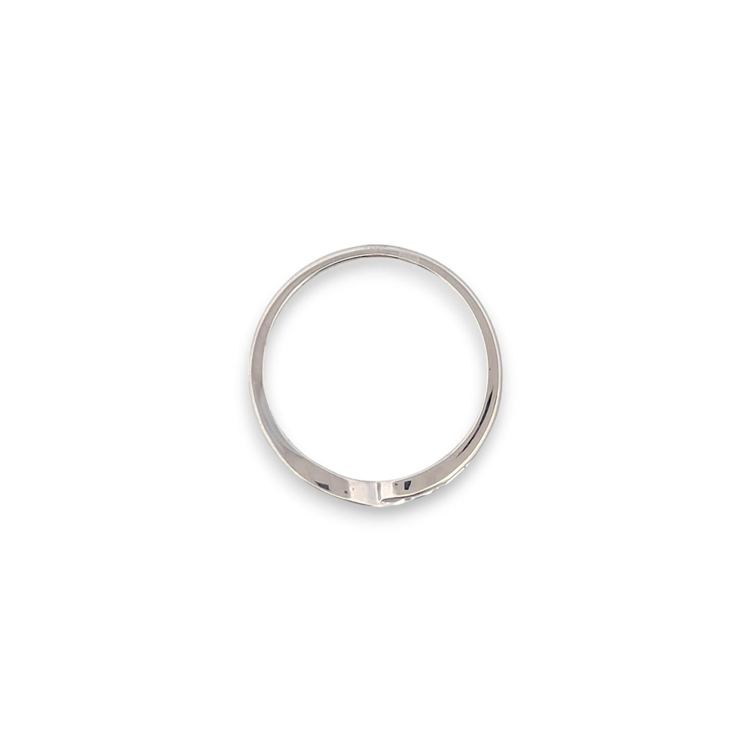 Sabine  10K White Gold Bezel Set Diamond Band  .18 CTW Natural Diamonds In New Condition For Sale In Greeneville, TN