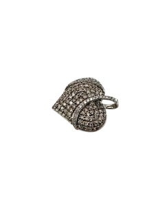 10K White Gold Champagne Diamond Heart Pendant #25310