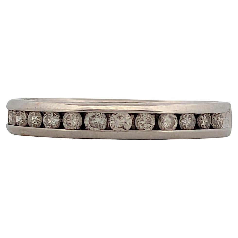 10K White Gold Channel Set Diamond Ring  .25 CTW Natural Round Diamonds For Sale