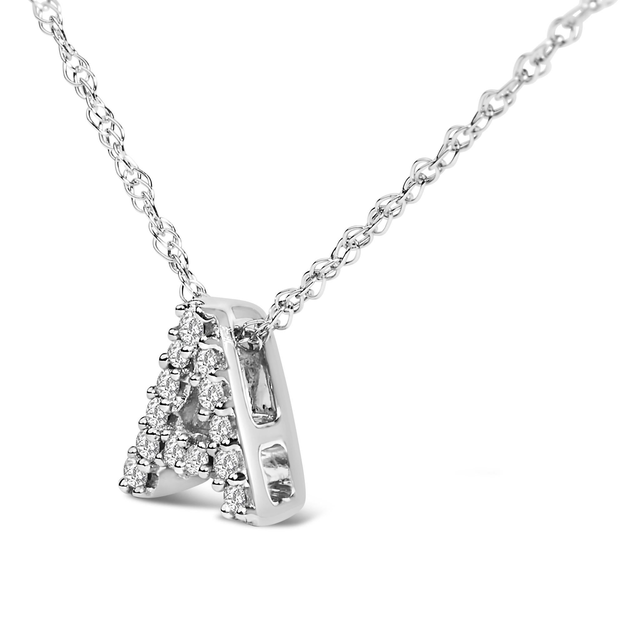 10K Weißgold Diamant-Akzent 