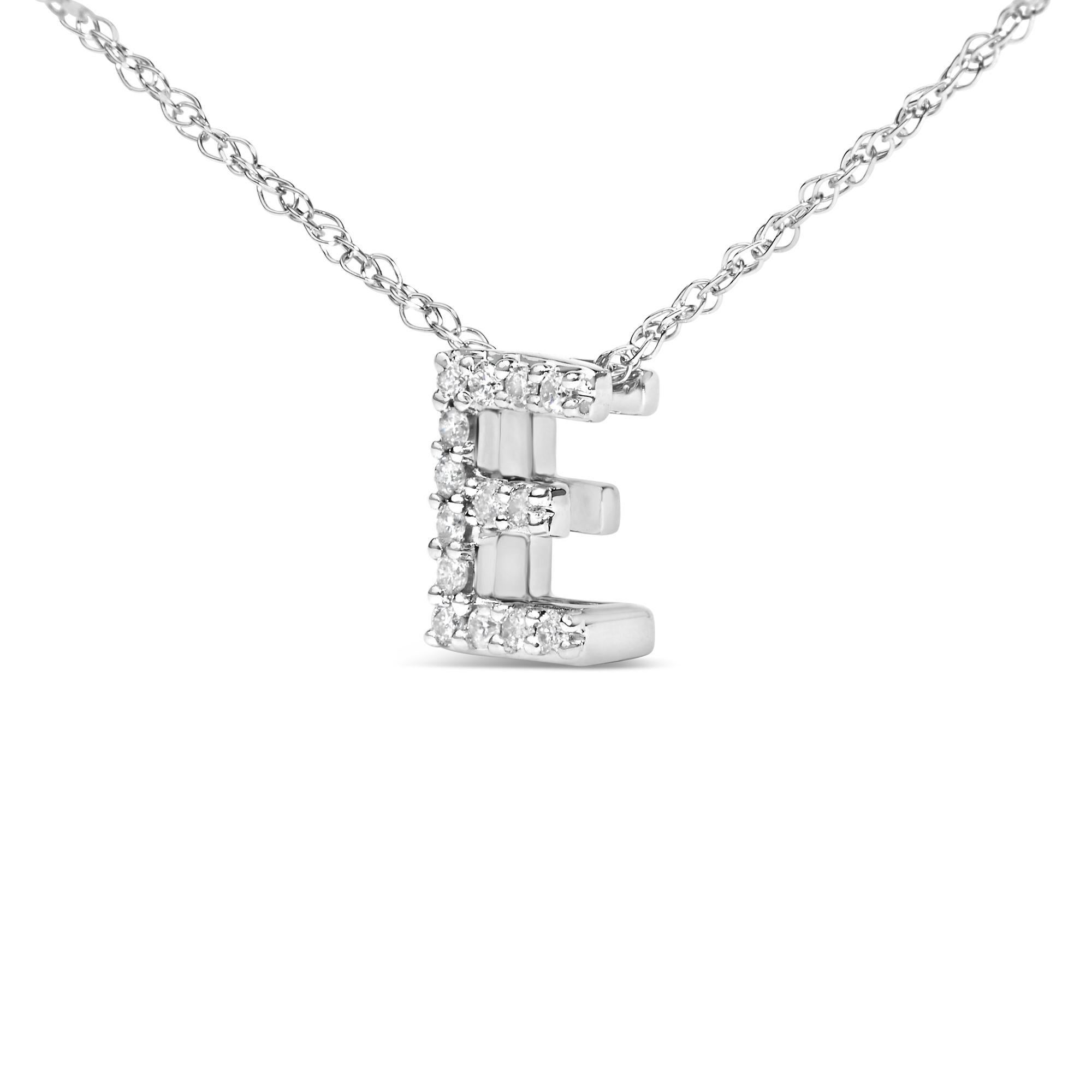 10K Weißgold Diamant-Akzent 