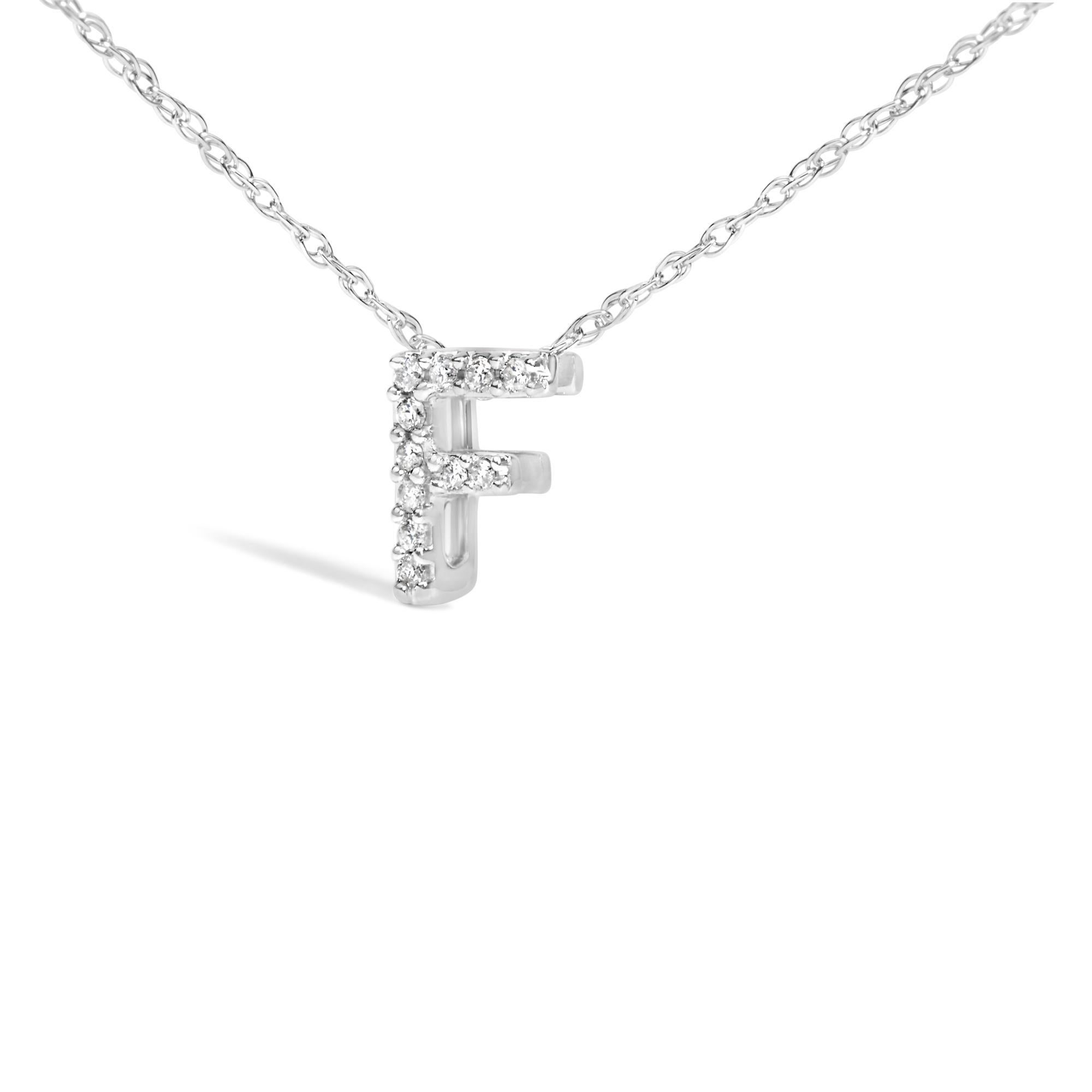 10K Weißgold Diamant-Akzent 