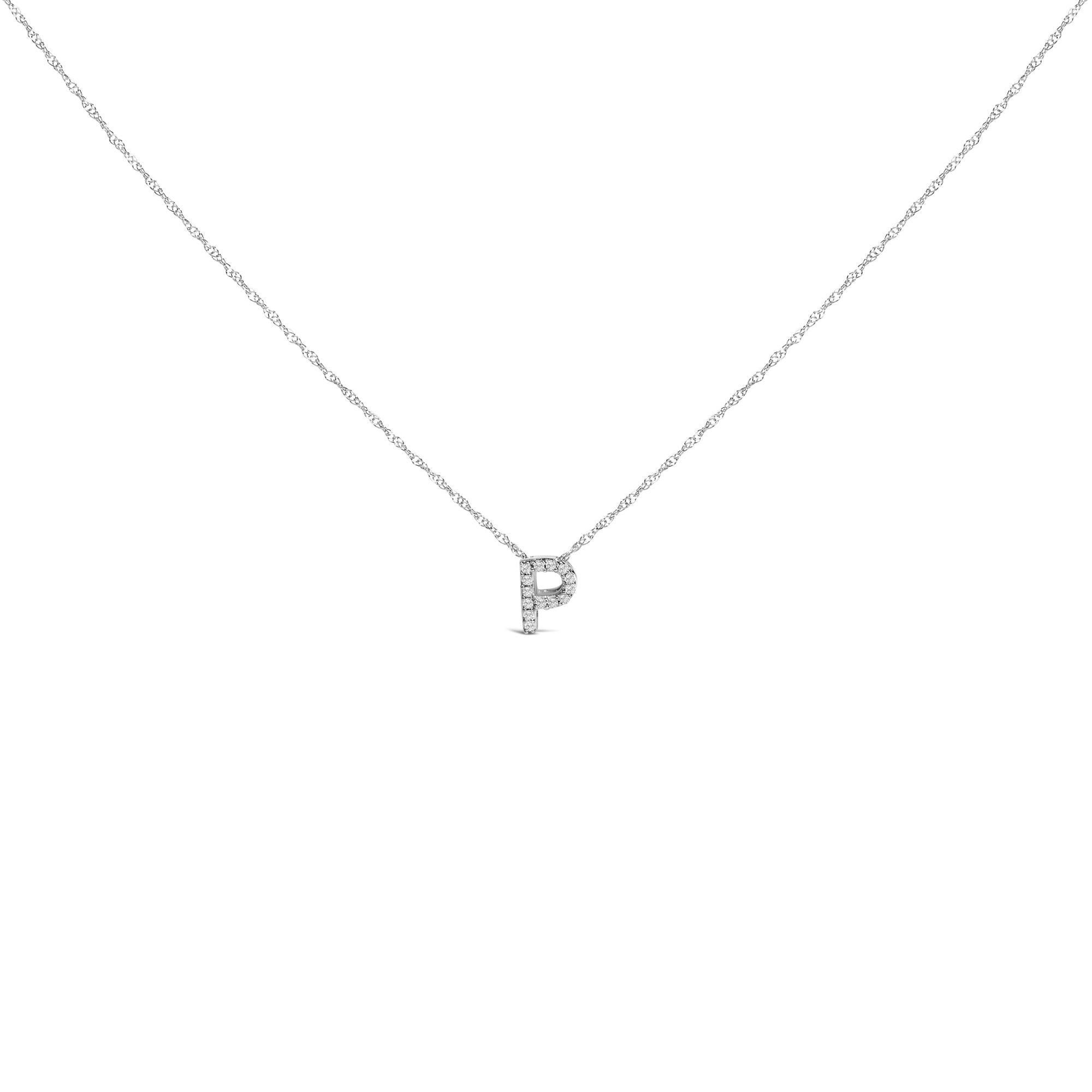 Imbued with personal symbolism and understated glamour, this exquisite pendant necklace celebrates identity and individuality through its sparkling design. Fashioned from radiant 10K white gold, which has been meticulously rhodium-plated for