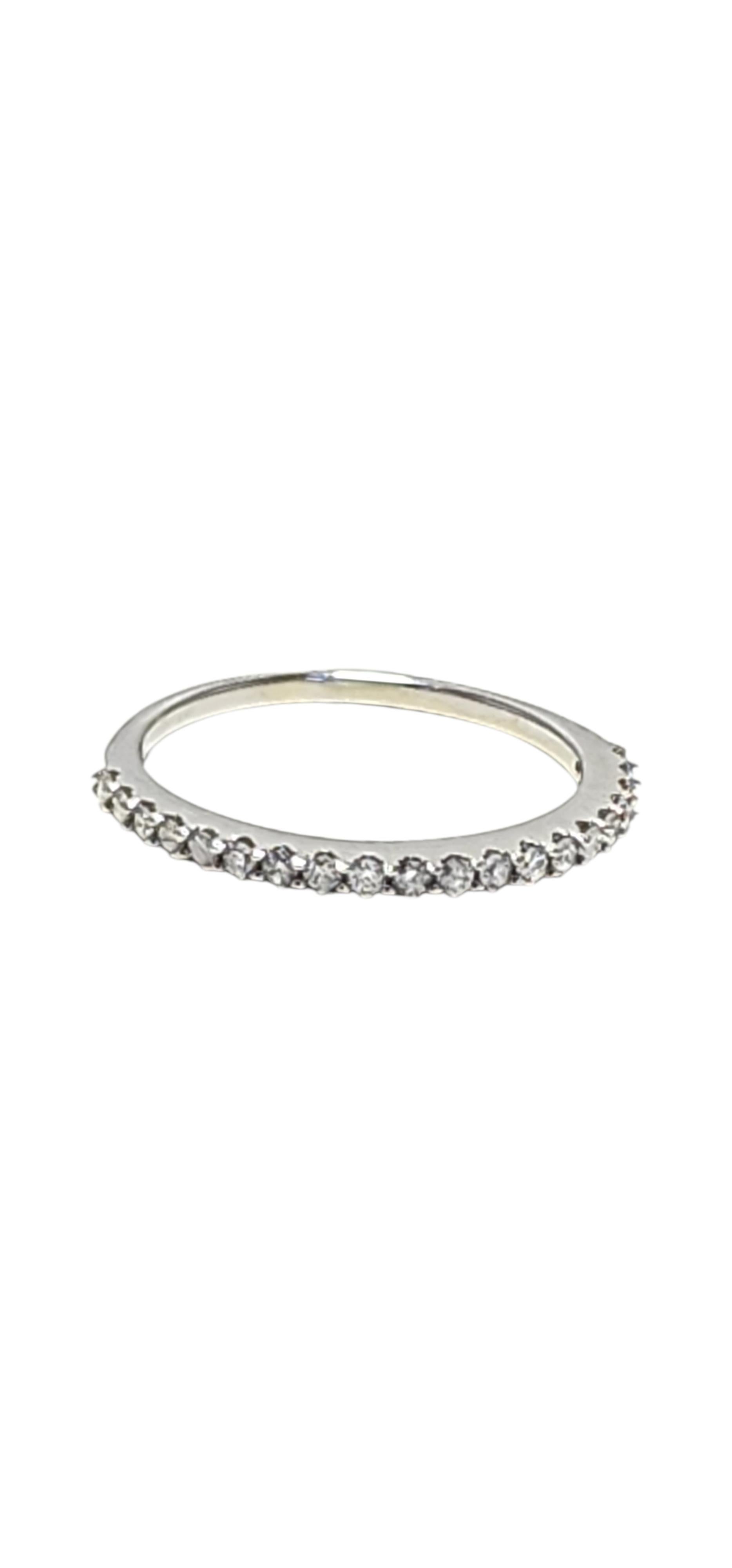 Bague d'anniversaire/de mariage en or blanc 10K avec diamant Taille 8 #24130