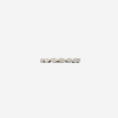 Anillo de oro blanco de 10 quilates con diamantes talla 7 #16373