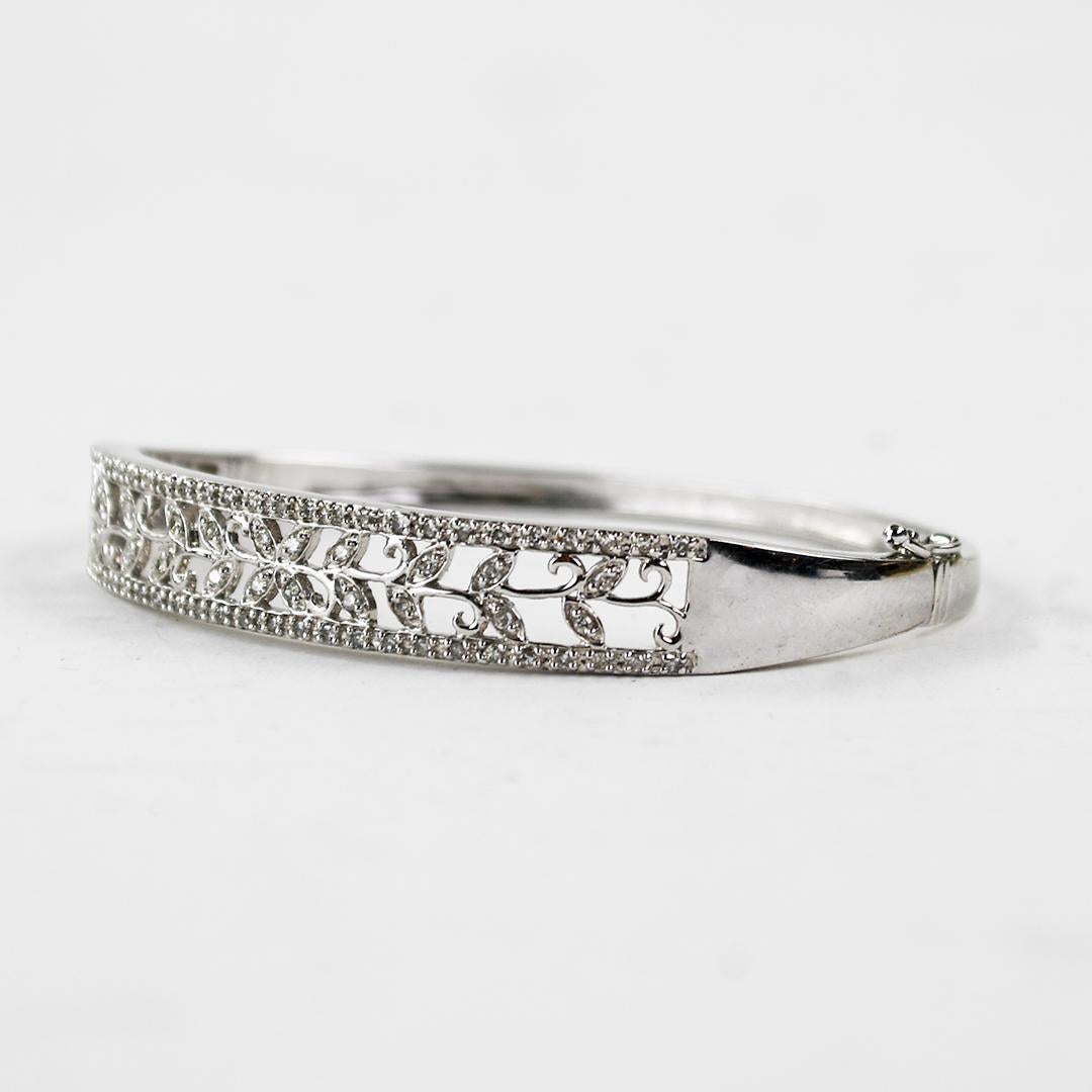 10K Weißgold Diamant-Armreif 0,33ct im Angebot 1