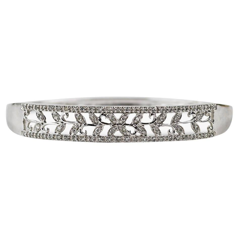 10K Weißgold Diamant-Armreif 0,33ct im Angebot