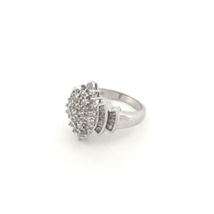 10K White Gold Diamond Cluster Ring