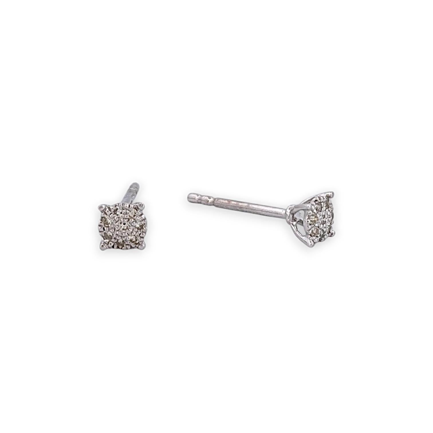 Artigiano Sable  Orecchini con diamanti in oro bianco 10K, 0,06 CTW di diamanti naturali in vendita