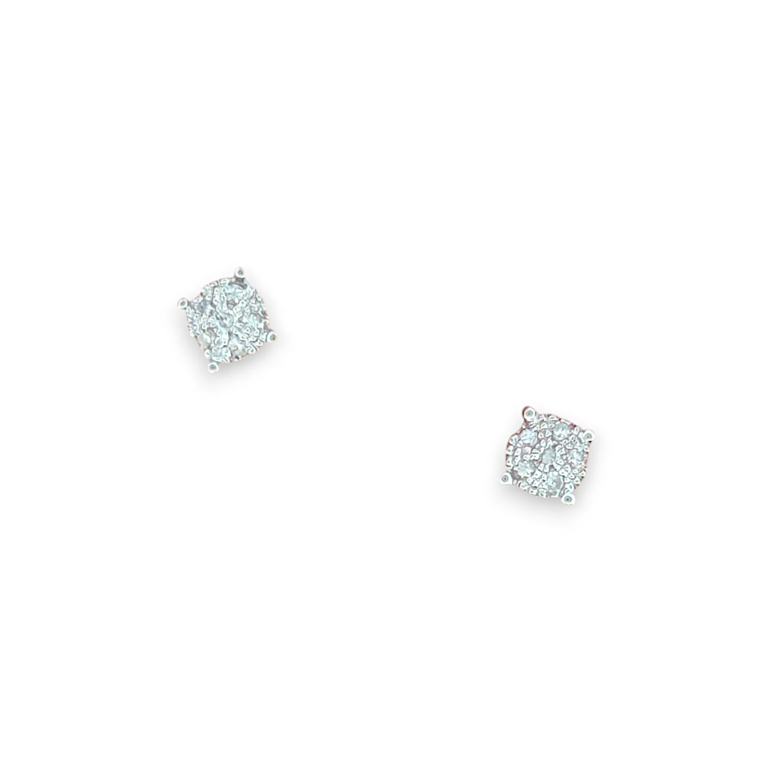 Donna Sable  Orecchini con diamanti in oro bianco 10K, 0,06 CTW di diamanti naturali in vendita