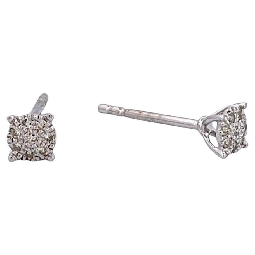 Sable  Orecchini con diamanti in oro bianco 10K, 0,06 CTW di diamanti naturali in vendita