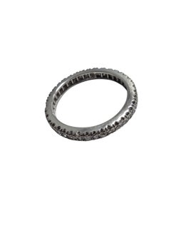 10K White Gold Diamond Eternity Band Ring Size 6.5 #24587