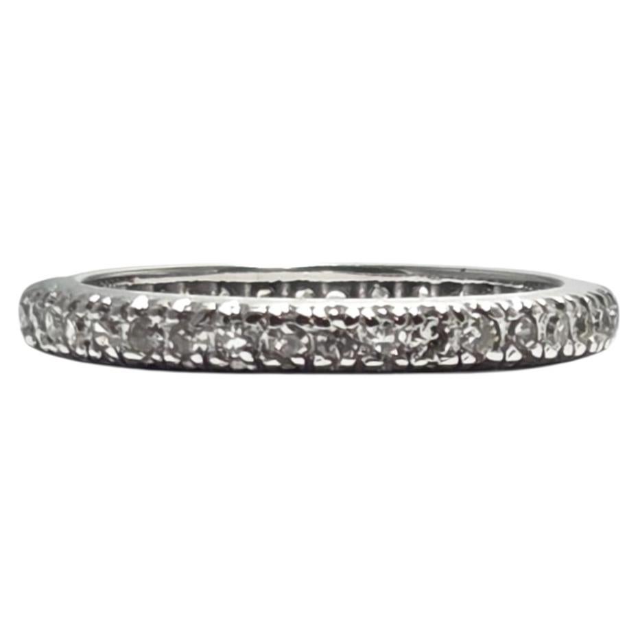 10K White Gold Diamond Eternity Band Ring Size 6.5 #24587