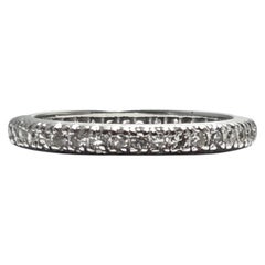 10K White Gold Diamond Eternity Band Ring Size 6.5 #24587