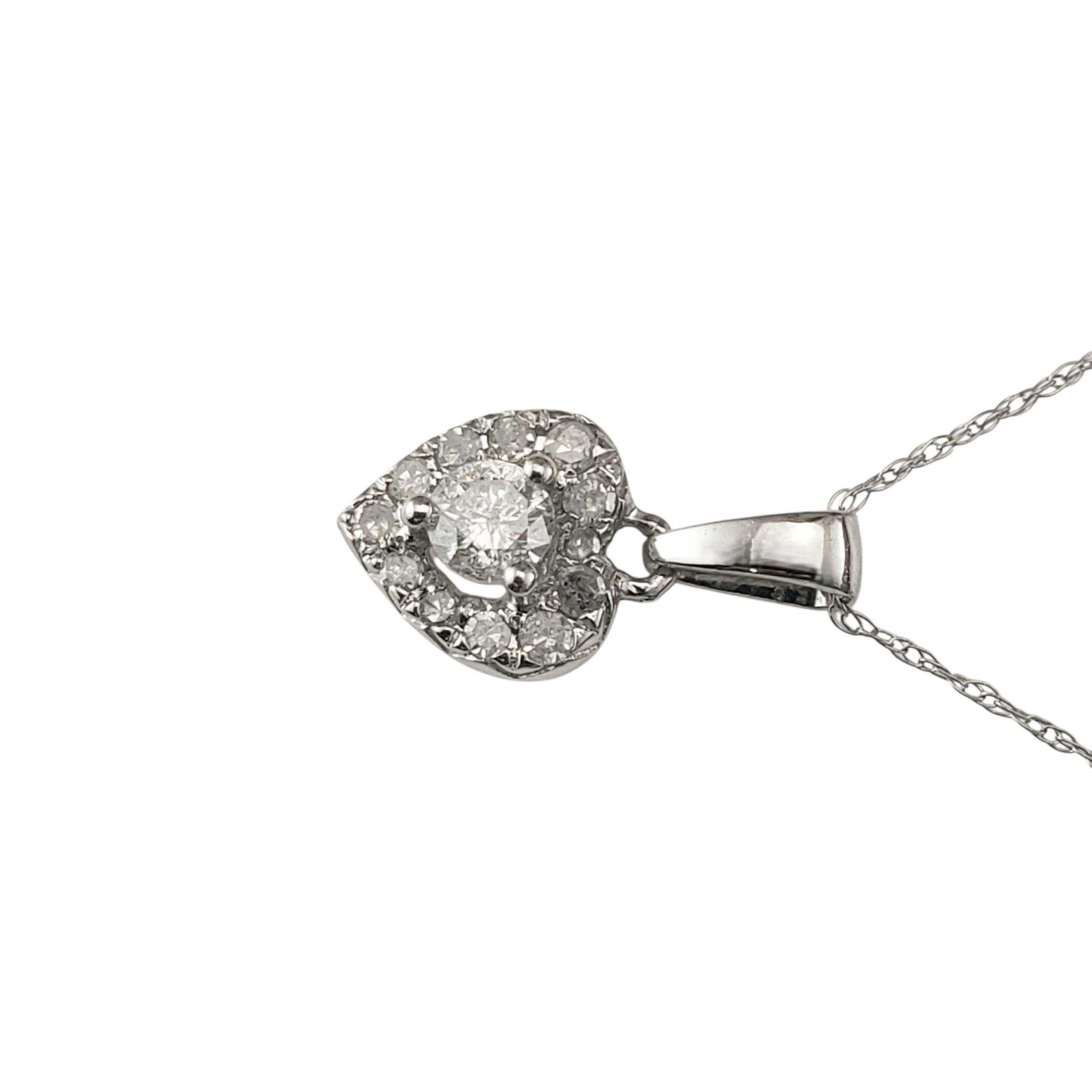 Contemporaneo Collana con ciondolo a forma di cuore in oro bianco 10K #23362 in vendita