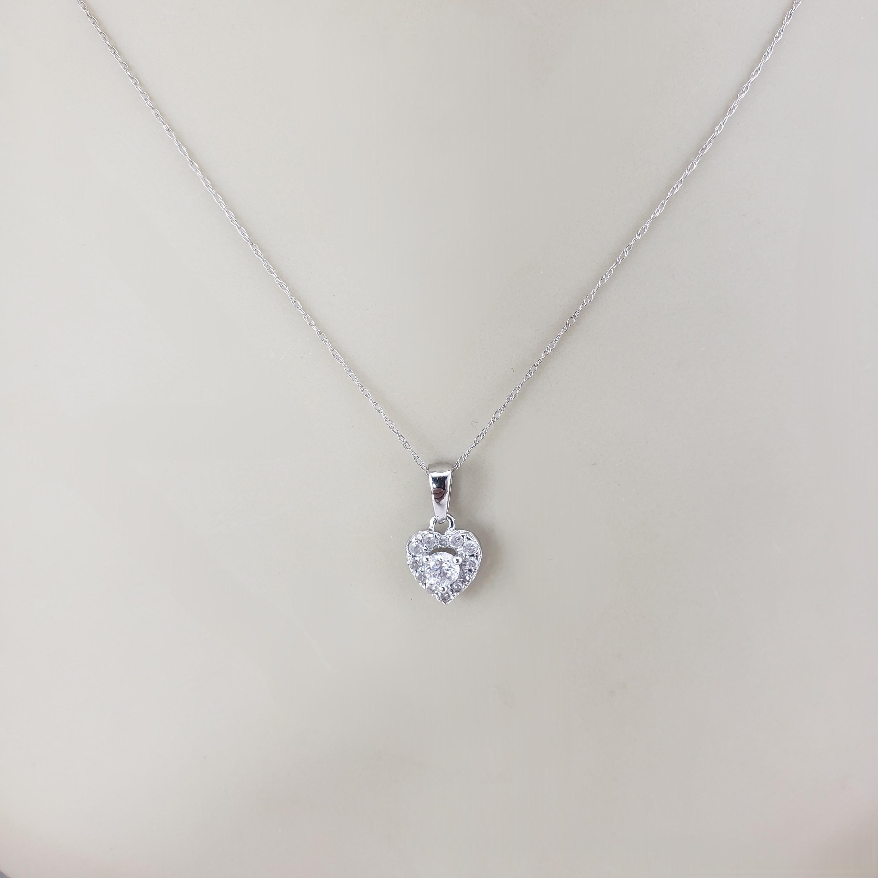 Donna Collana con ciondolo a forma di cuore in oro bianco 10K #23362 in vendita